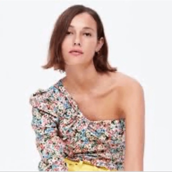 🦋 BLOGGERS FAVORITE 🦋 ZARA ASYMMETRICAL PRINTED TOP SIZE M - Picture 12 of 16